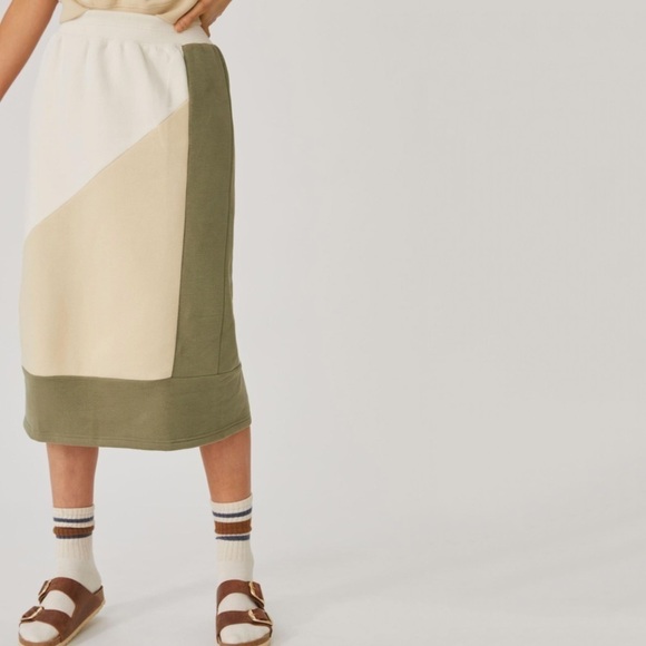 NWT Daily Practice by Anthropologie Colorblocked Midi Skirt - Picture 1 of 7